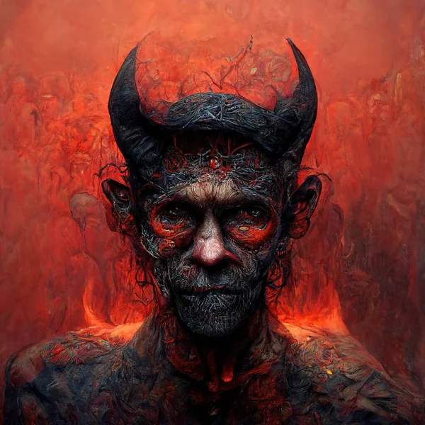 Portrait of devil, Illustration, drawing, digital art style, 3d Illustration