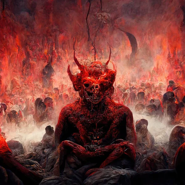Portrait of devil, Illustration, drawing, digital art style, 3d Illustration