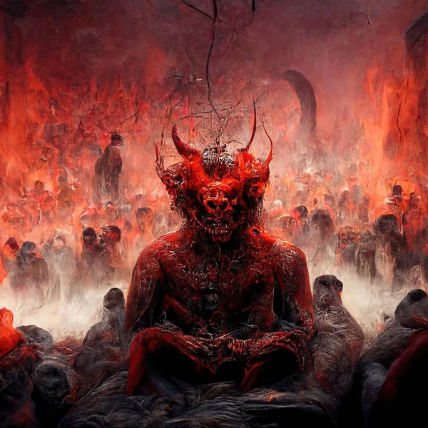 Portrait of devil, Illustration, drawing, digital art style, 3d Illustration