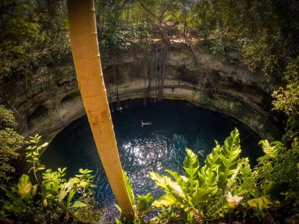 Cenote Xcan Valladolid Yucatan Mexico Mayan Archaeological Zone Balam Chichen — Stock Photo, Image