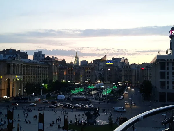 Evening Center Kyiv — Stock Photo, Image