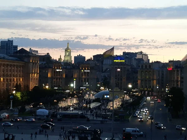 Avond Het Centrum Van Kiev — Stockfoto