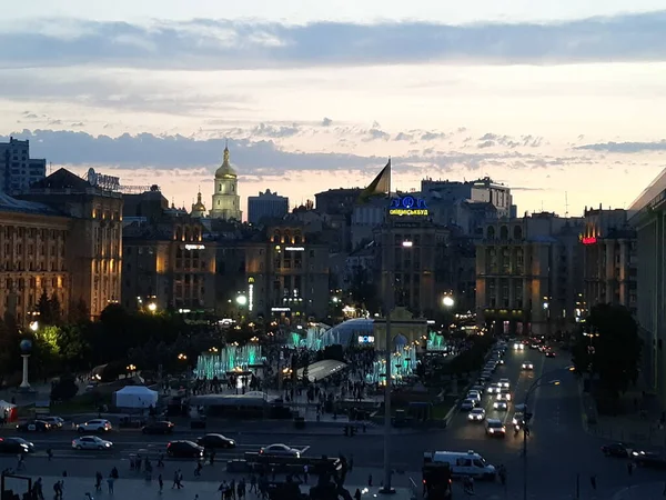 在基辅市中心的夜晚 — 图库照片