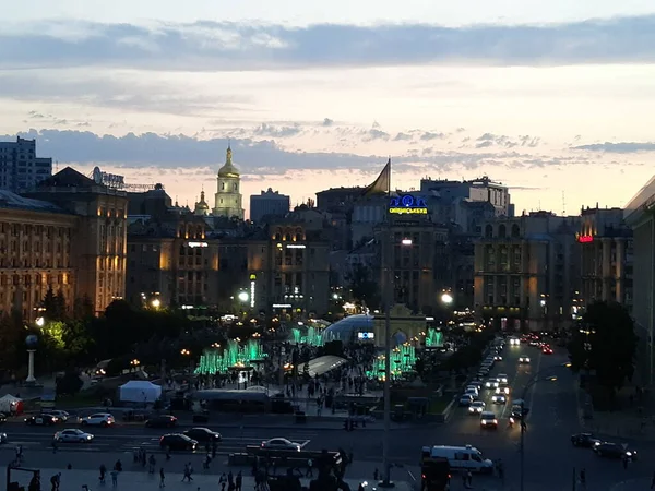 Avond Het Centrum Van Kiev — Stockfoto