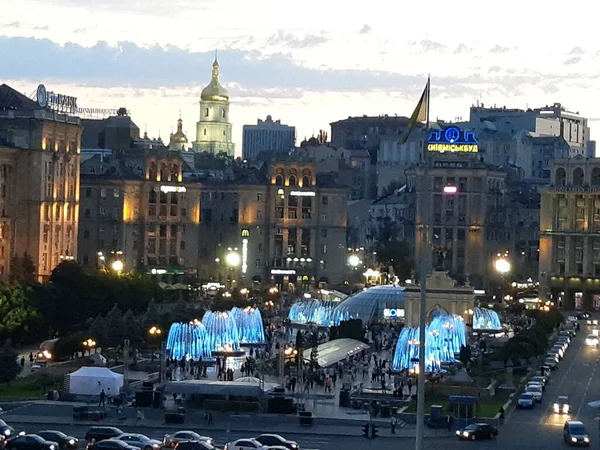 キエフの中心部での夜 — ストック写真