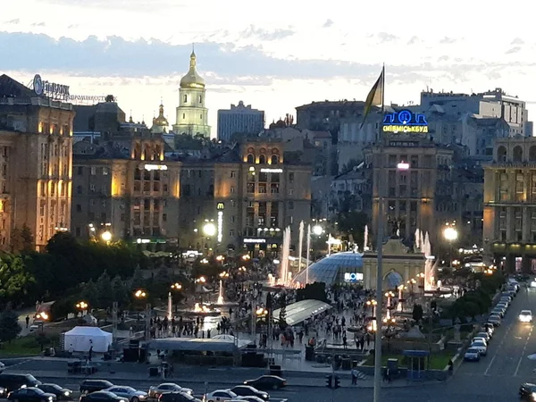 Noite Centro Kiev — Fotografia de Stock