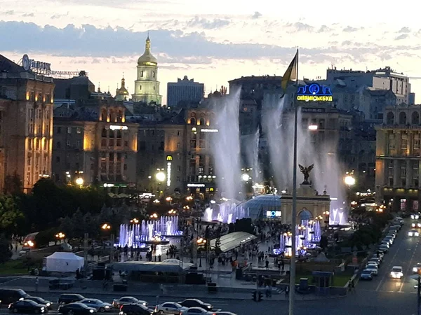 Wieczór Centrum Kijowa — Zdjęcie stockowe