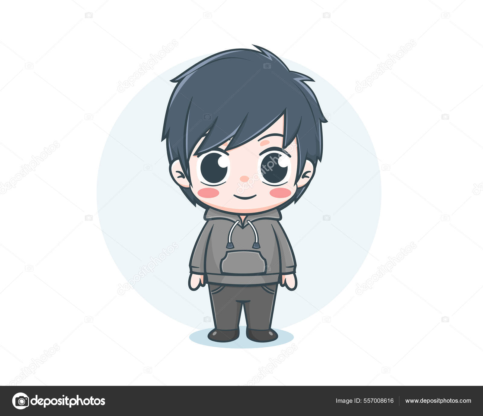 Cute Boy Wearing Hoodie Cartoon Illustration Stock Vector Image by  ©RidStock #557008616