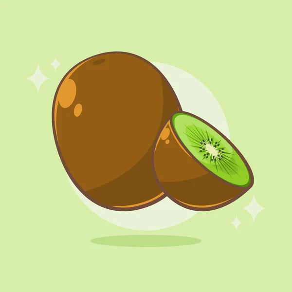 Zeichentrickfilm Mit Frischen Kiwi Früchten — Stockvektor