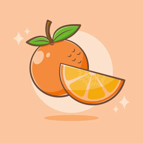 Zeichentrickfilm Mit Frischen Orangenfrüchten — Stockvektor