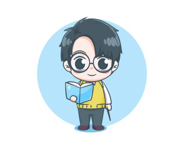 Sevimli öğretmen çizgi film karakteri