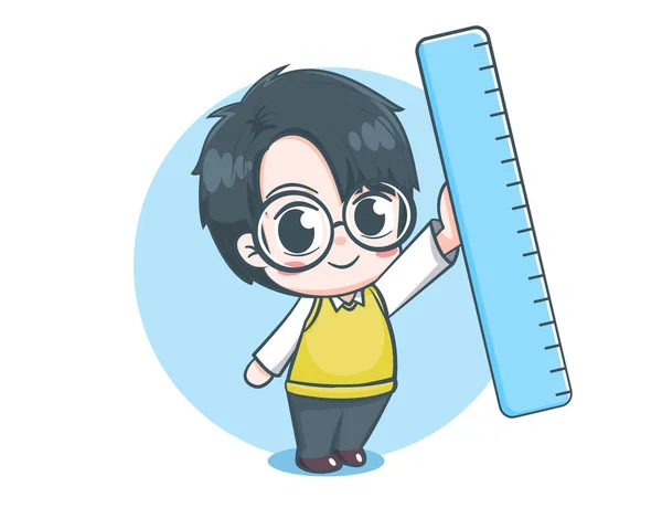 Cute Teacher Cartoon Character — Stock Vector