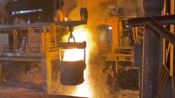 Metallurgical Plant Remelting Metal — Stockvideo