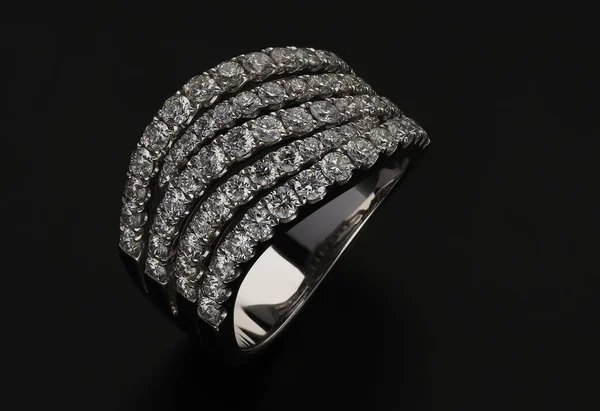 Diamond Ring Black Background Stock Photo