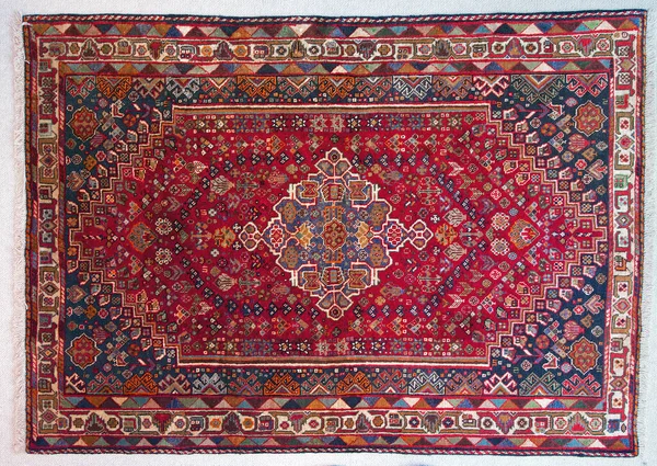 Old Qashqai Persian Village Rug 1970 Natural Dyes — Stock Photo, Image