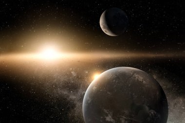 Yüksek kalite derin uzay güzelliği, gezegenler, yıldızlar ve evrendeki güneşli galaksiler. Bu görüntünün elementleri NASA tarafından desteklenmektedir .