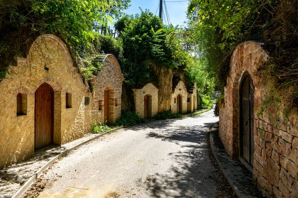 Nyul Macaristan 'daki güzel doğal mahzen sırası doğadaki ağaçlar arasında. .