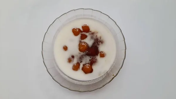 Sum Sum Porridge Biji Salak Bowl Seen White Background Handmade — ストック写真