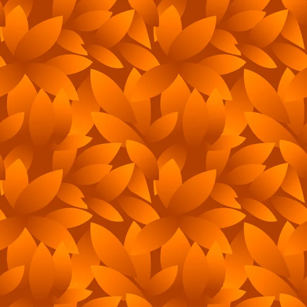 Seamless pattern orange dry leaves repeating wallpaper for design. — Vetor de Stock