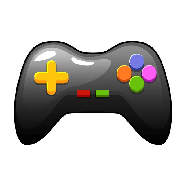 Desenhos animados joystick jogo preto, ícone de console gui. — Vetor de Stock