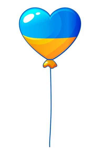 Ukraine hot air balloon in the shape of a heart — Stock Vector