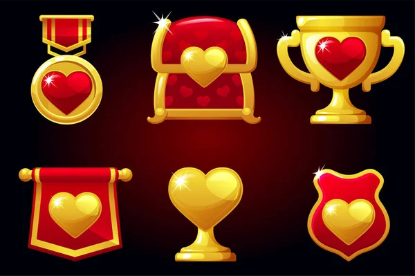 Set heart life icon für game ui — Stockvektor