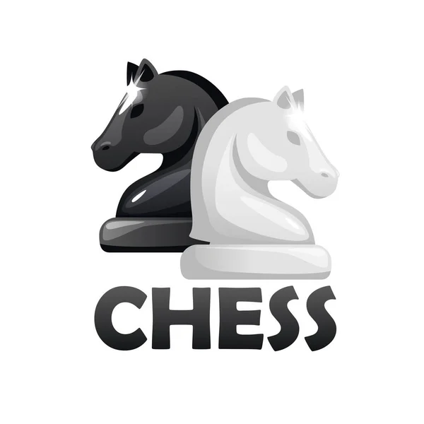 Logo Satranç Oyunu Satranç Stratejisi Masa Oyunu Için Şövalye Figürleri — Stok Vektör