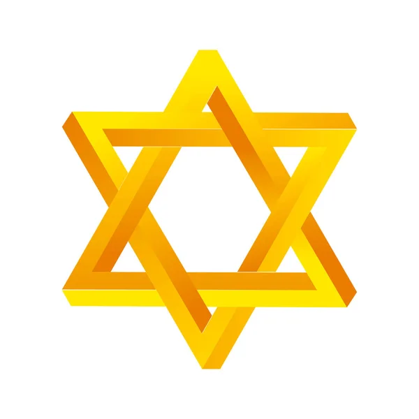 Golden Star David Isolated Vector Element Banner Design Symbol Shield — Stock Vector