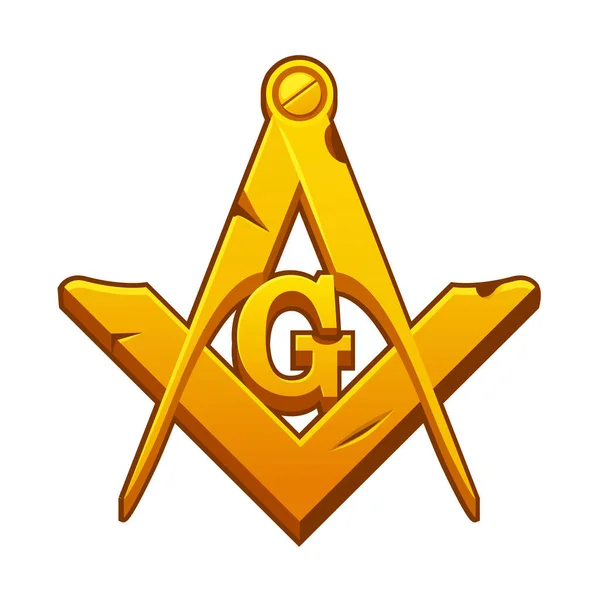 Vrijmetselaars Vierkant Kompas Symbool Mystieke Occulte Heilige Samenleving — Stockvector