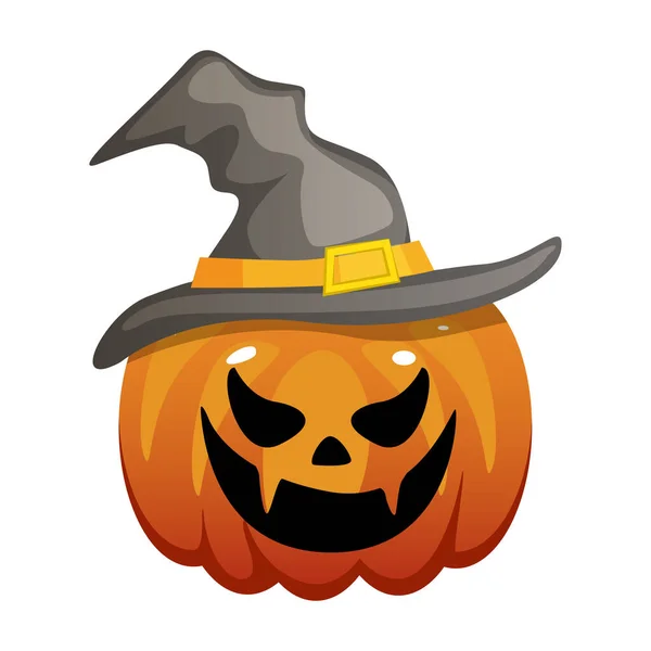 Halloween Pumpkin Hat Vector Cartoon Character October Holiday — Stockvector