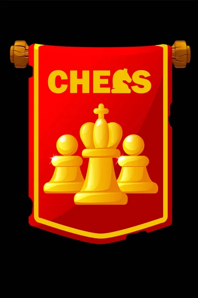 Red Award Pennant Game Design Chess Pieces Chess Award Icon — 스톡 벡터