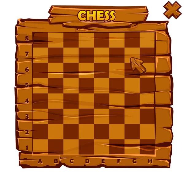 Wooden Chessboard Game Vector Background — Vector de stock