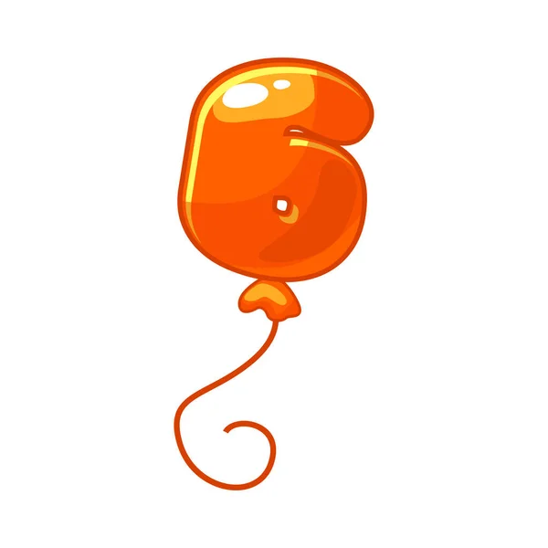 Cartoon Balloon Number Font Kids Numbers Figure Six — Image vectorielle