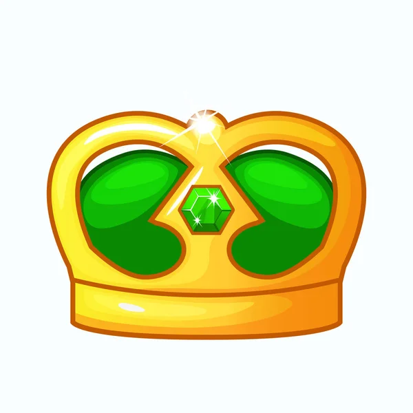 Vector Golden Crown Isolated Cartoon Object — 스톡 벡터