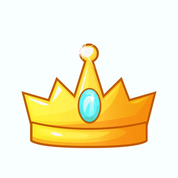 Vector Golden Crown Isolated Cartoon Object — Wektor stockowy