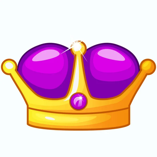 Vector Golden Crown Isolated Cartoon Object — 스톡 벡터