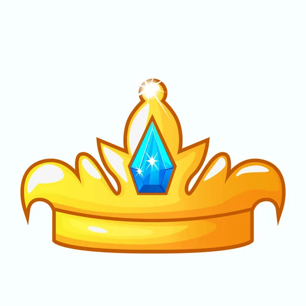 Vector Golden Crown Isolated Cartoon Object — Image vectorielle