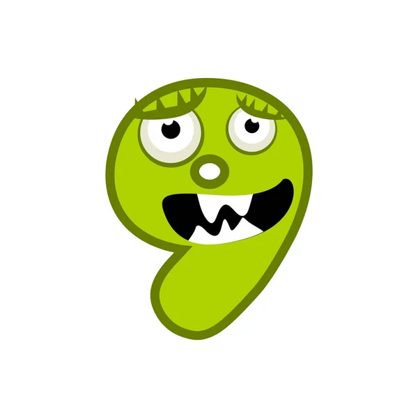 Cartoon Character Number One Monster Vector Numerical — ストックベクタ