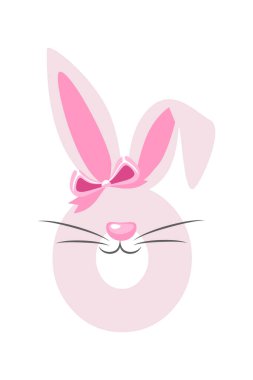 Çocuklar için sıfır numaralı komik tavşan. Tavşan şeklinde sıfır basamaklı..