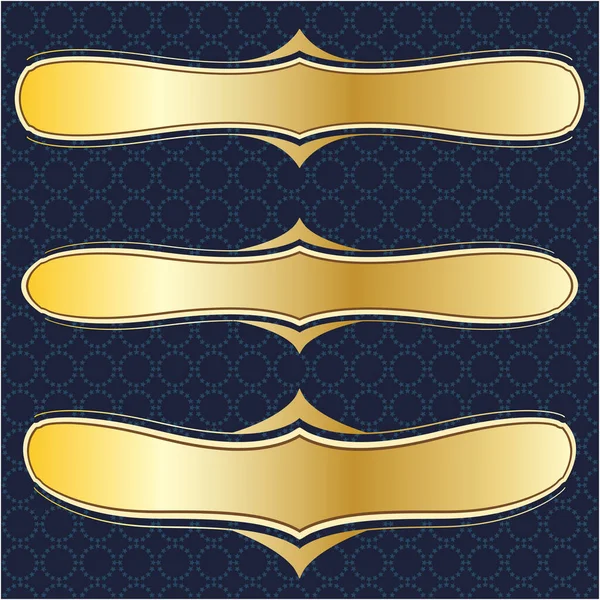 Etiqueta Banner Frame Fundo Decoração Ouro Luxo Real Metal Tesouro — Vetor de Stock