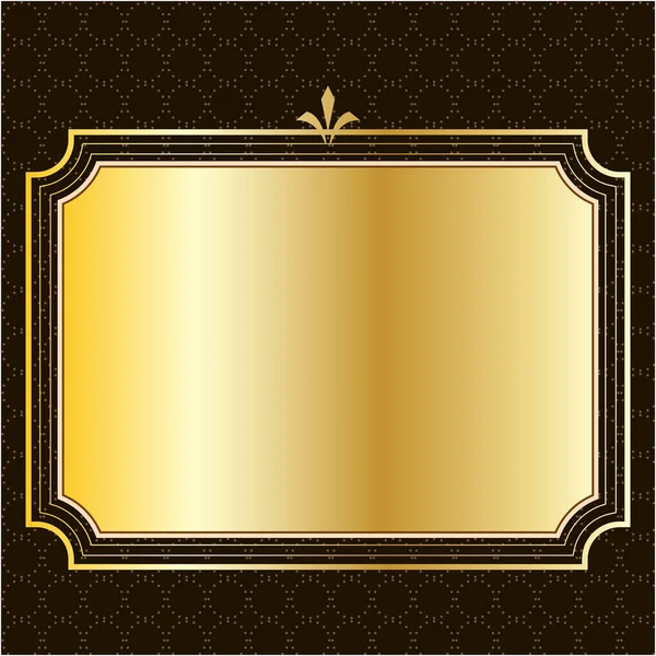 Etiqueta Banner Marco Fondo Decoración Oro Lujo Real Metal Tesoro — Vector de stock