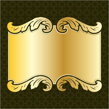 Etiket çerçeve arka plan dekorasyonu altın lüks kraliyet metal hazinesi