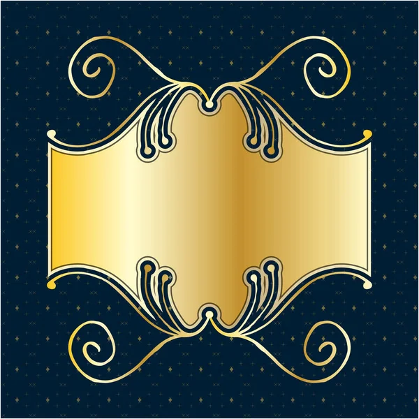 Etikett Banner Rahmen Hintergrund Dekoration Gold Luxus Königliches Metall Schatz — Stockvektor
