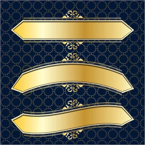 Λάβαρο Πλαίσιο Φόντο Διακόσμηση Χρυσό Πολυτέλεια Βασιλικό Μέταλλο Θησαυρό — Διανυσματικό Αρχείο