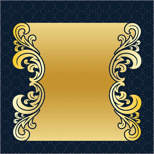 Etichetta Banner Cornice Sfondo Decorazione Oro Lusso Reale Metallo Tesoro — Vettoriale Stock