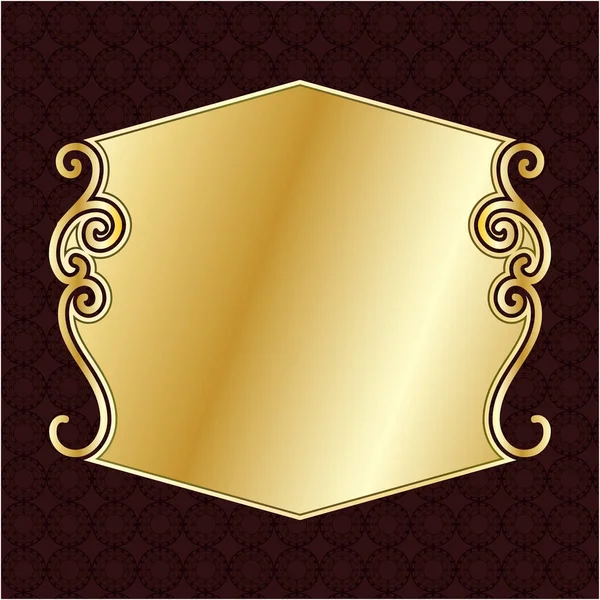 Štítek Banner Rám Pozadí Dekorace Zlato Luxusní Královský Kov Poklad — Stockový vektor