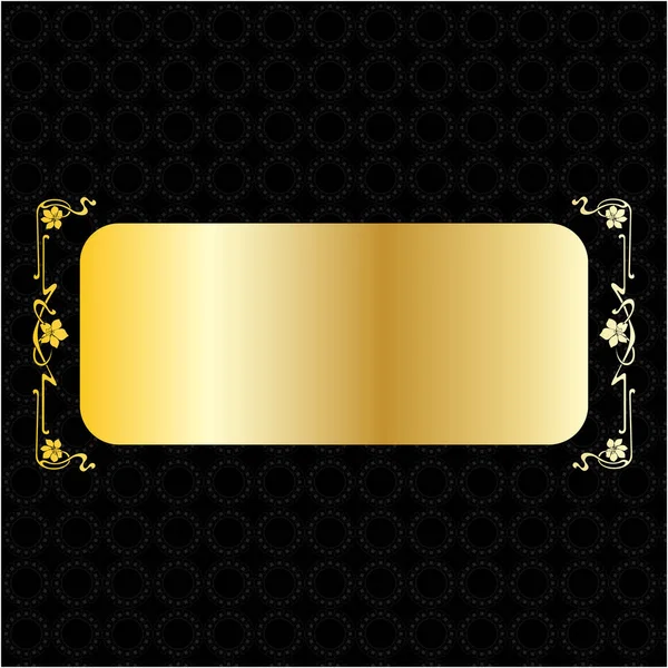 Label Banner Frame Background Decoration Gold Luxury Royal Metal Treasure — Stock Vector