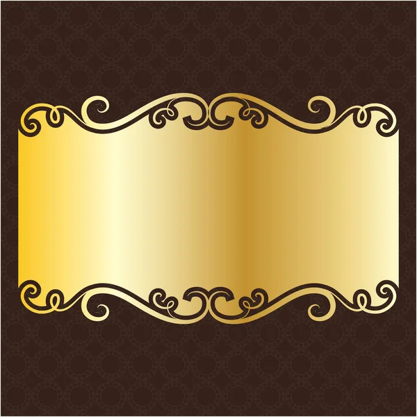 Etiqueta Banner Frame Fundo Decoração Ouro Luxo Real Metal Tesouro — Vetor de Stock