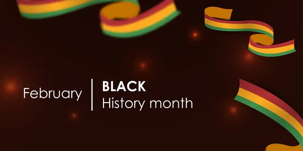 African American History eller African American History Month. Februari i USA och Kanada. Realistisk vektor med band och inskription. — Stock vektor