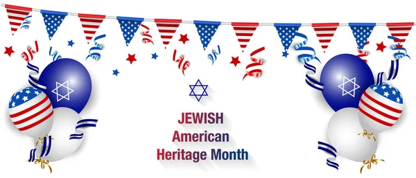 Joodse Amerikaanse Erfgoedmaand Davidster Een Symbool Van Joden Joodse Amerikaanse — Stockvector